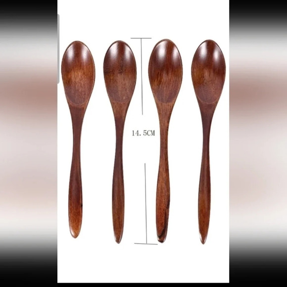 Set of 8 pcs wooden pattern mug coffee,cup,and spoon - Picture 11 of 13